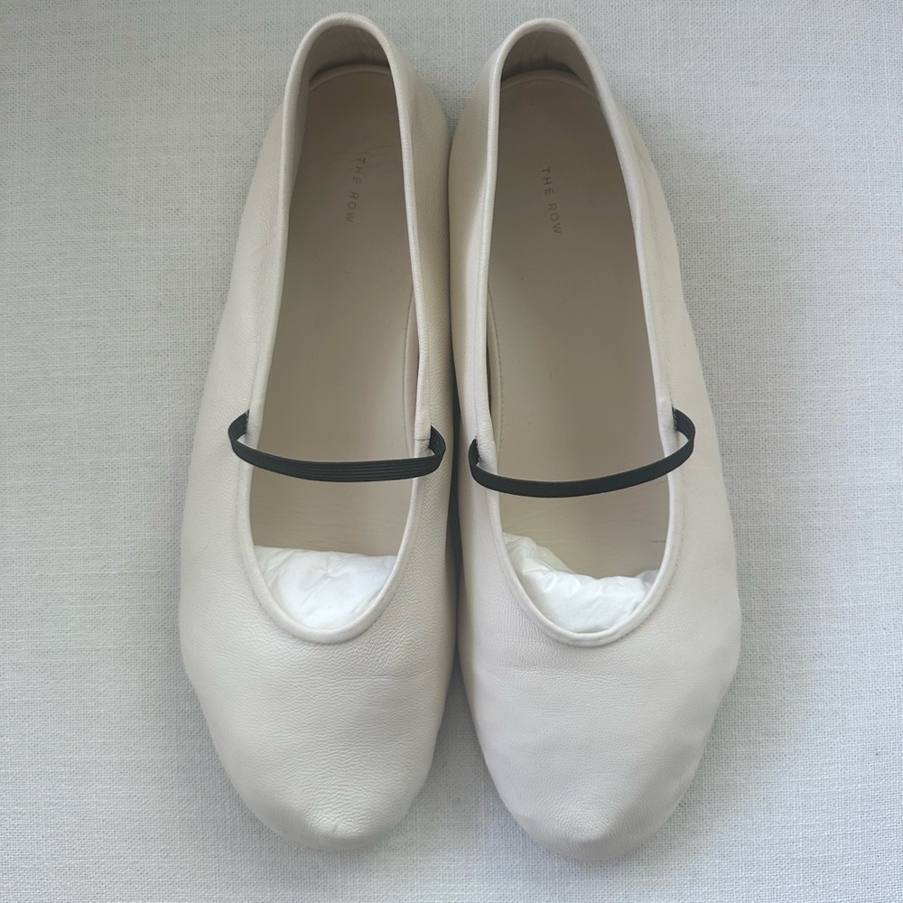 THE ROW Lambskin Band Ballerina Flats Milk White with box 40
